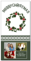 Holly Christmas Wreath Cards with multiple photo 4